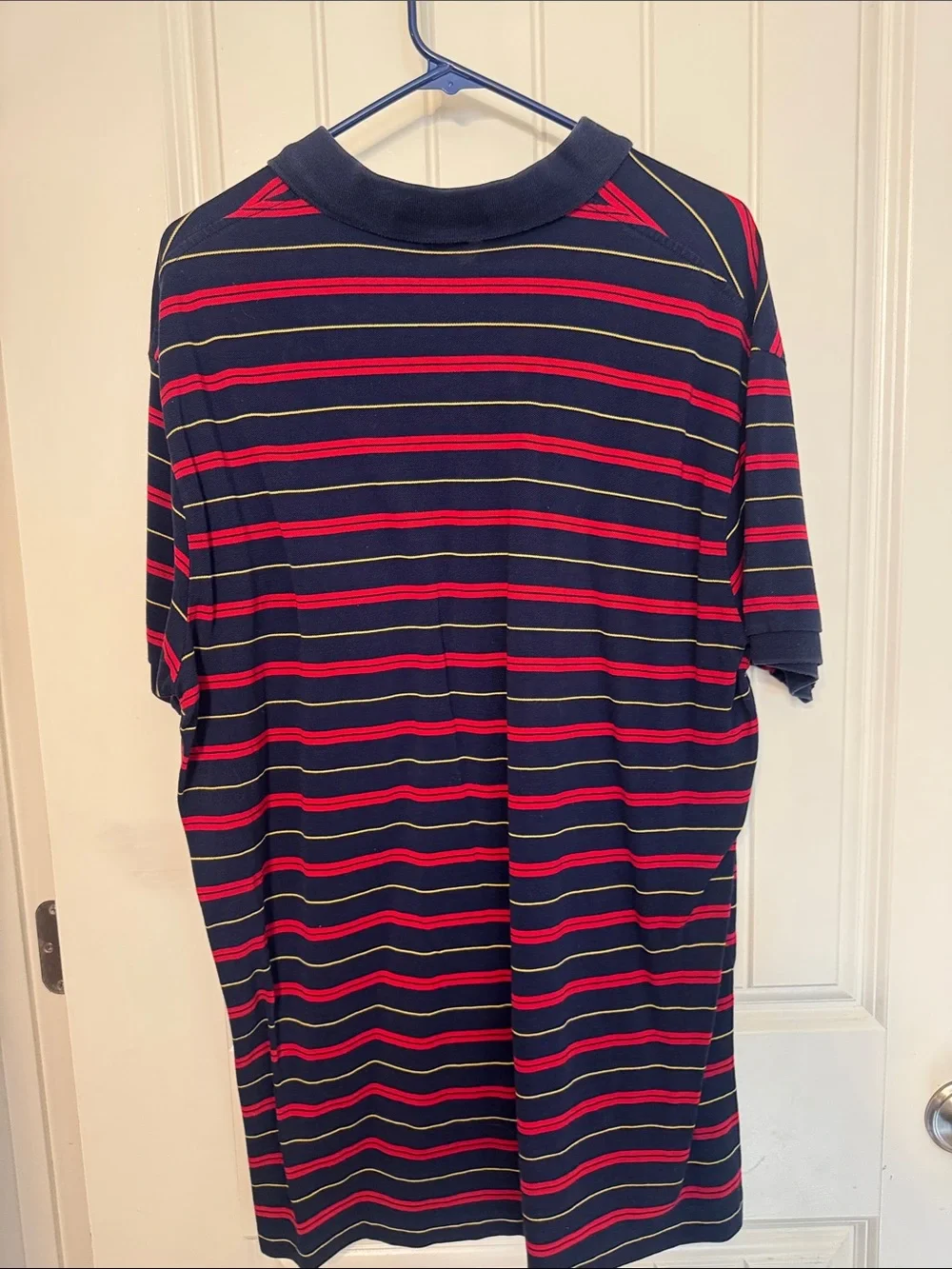 Polo by Ralph Lauren Navy Polo Shirt with Red & Yellow Stripes